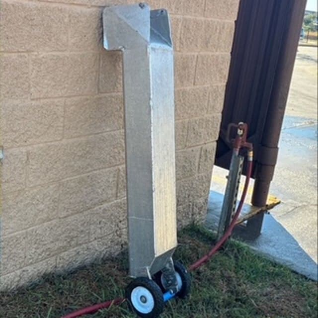 Restaurant grease trap chute before and after degreasing by Ascension Exterior Services